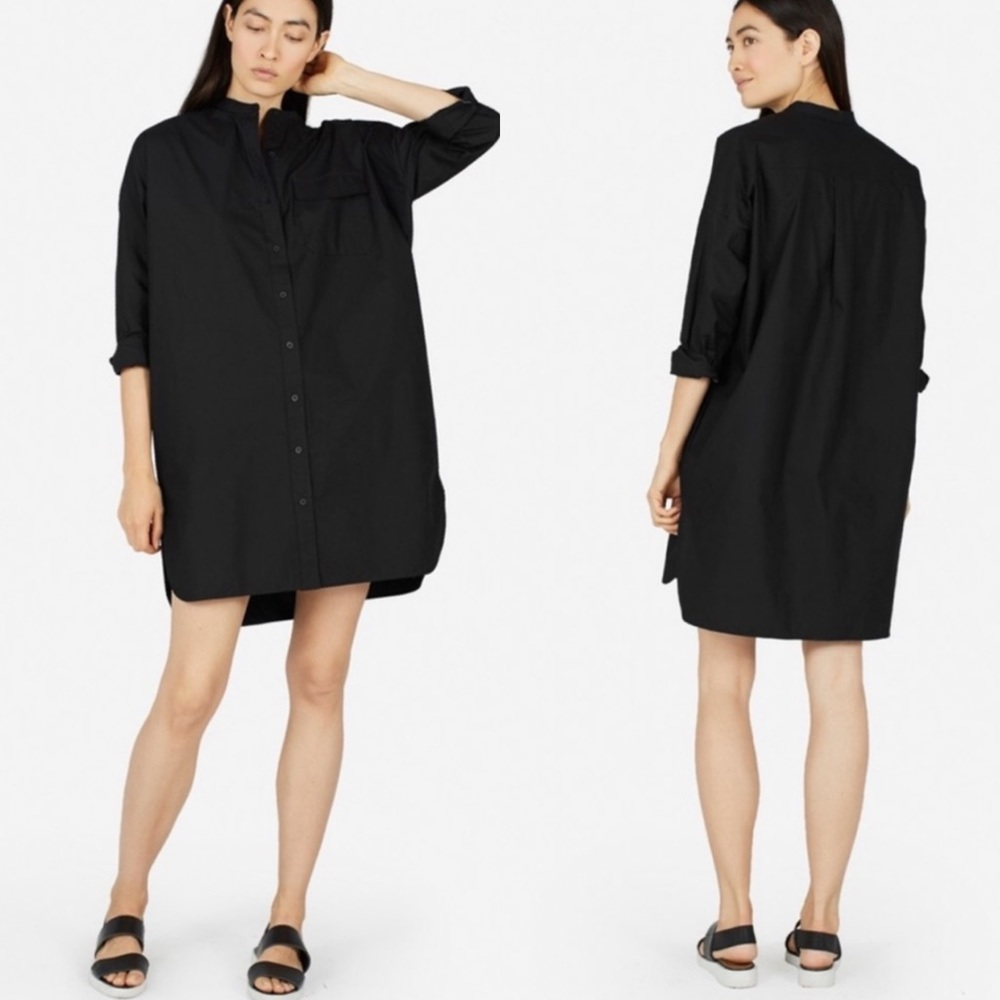 Everlane Oversized Shirt Dress Black Size 0